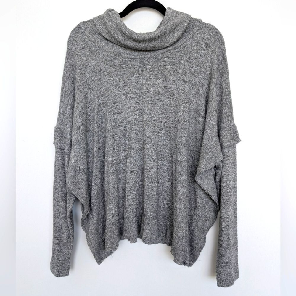 Postmark Anthropologie Lassen Cowl Neck Ruffle Loose Sweater Cinch Arms Sz M